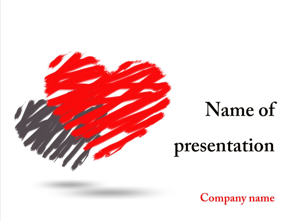 Free Two hearts powerpoint template presentation
